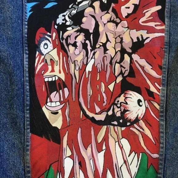 Anime Custom Vintage Denim Jacket - Picture 2 of 7